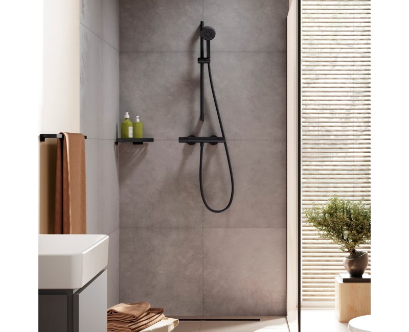 Dušas Sistēma Hansgrohe Activera Select S ar termostatu, 2 plūsmas režīmi, EcoSmart, matēti melns 28876670
