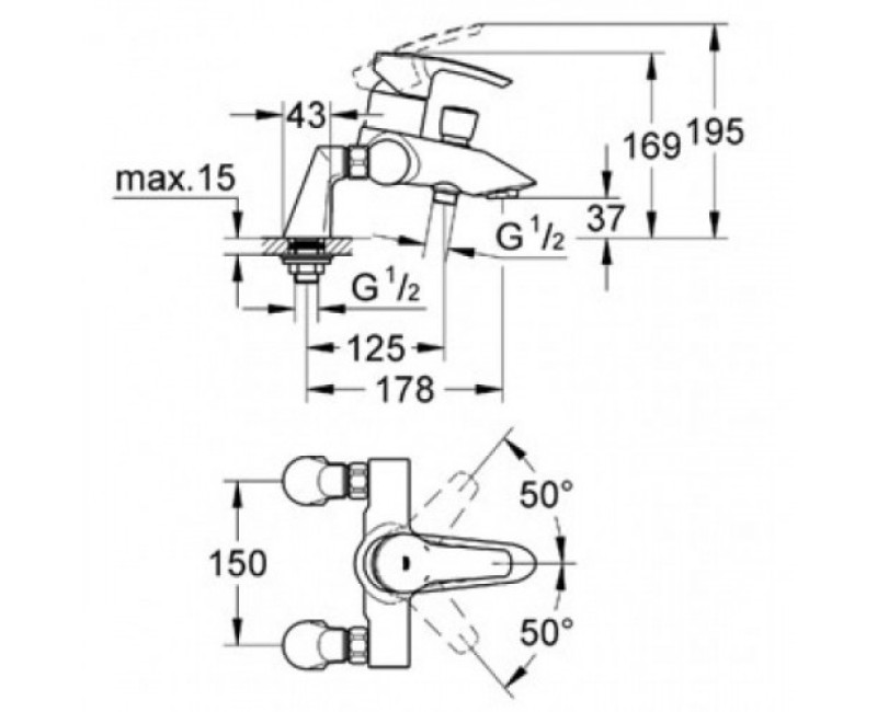 Vannas / Dušas maisītājs Grohe Eurosmart 33303001, hroms
