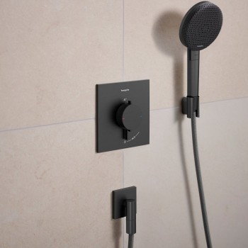 Dušas maisītājs Hansgrohe Ecostat Comfort E ar termostatu iebūvējams, birstēts melns hroms 33710340