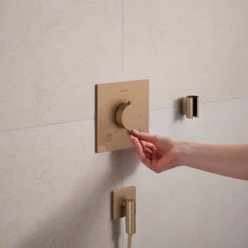 Dušas maisītājs Hansgrohe Ecostat Comfort E ar termostatu iebūvējams, 2 ierīcēm, pulēts bronzas tonis 33711140