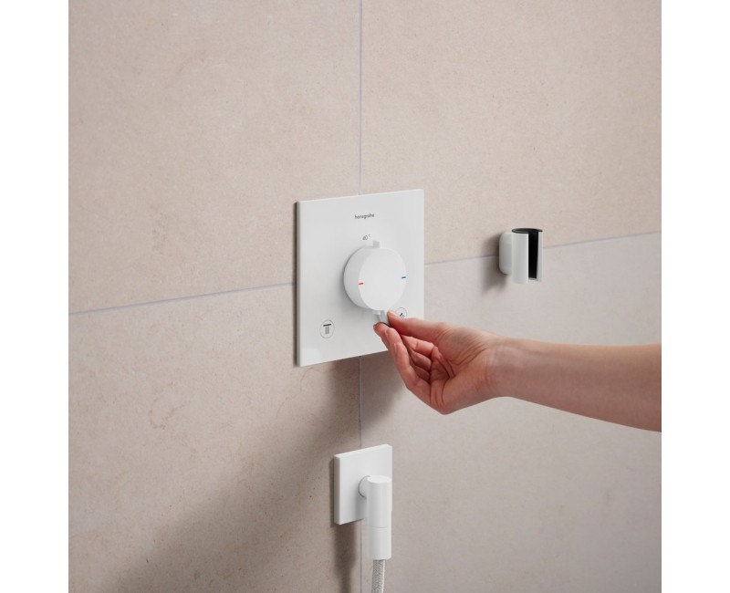 Dušas maisītājs Hansgrohe Ecostat Comfort E ar termostatu iebūvējams, 2 ierīcēm, matēti balts 33711700