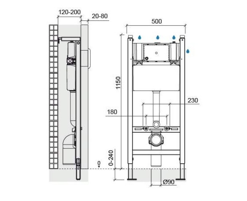 Tualetes poda Komplekts Sanindusa Sanfix rāmis ar Urb.y 48 Rimfree Taupe Matt podu ar vāku SoftClose un Baltu pogu