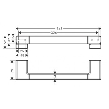 Ручка для ванной Hansgrohe AddStoris, 35 см, матовый белый 41744700
