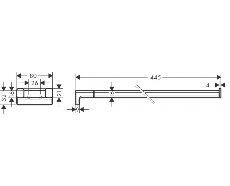 Полотенцедержатель Hansgrohe AddStoris Double длина 45 см, матовый белый 41770700
