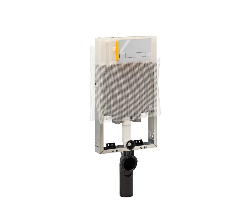 Tualetes poda komplekts Sanindusa Sansimple rāmis + Hromēta skalošanas poga PL01