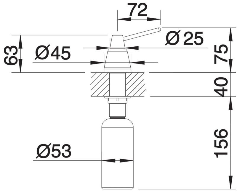 Ziepju Dozators BLANCO TIGA Hromēts 510769