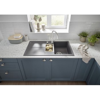 Кухонная мойка BLANCO METRA 6 S SILG PDUR Black M.ZUB M.AF Black, SILGRANIT™ 525926