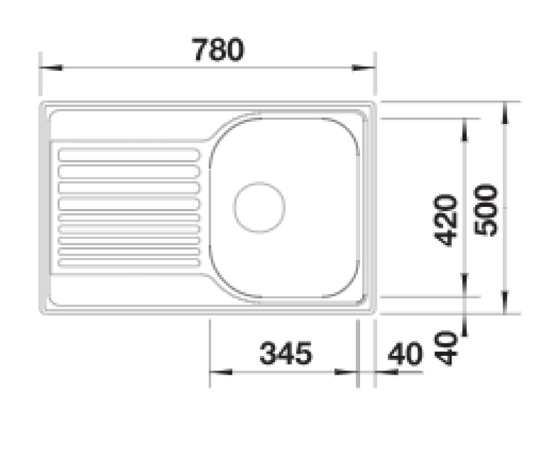 Кухонная Кухонная мойка BLANCO TIPO 45 S Compact 18/10 NATURAL O.AF Нержавеющая сталь 513441