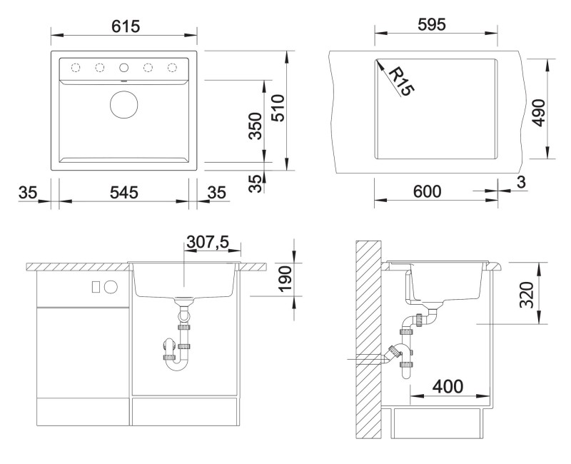 Virtuves Izlietne BLANCO DALAGO 6 SILG PDUR Rock grey M. AF SILGRANIT™, PuraDur™, Akmeņu pelēka 518850