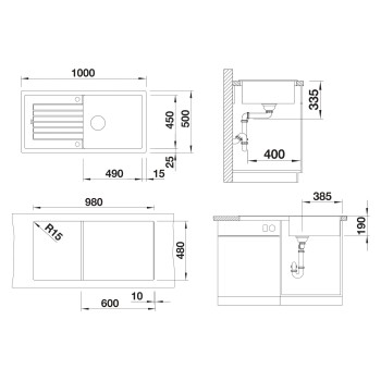 Кухонная мойка BLANCO ZIA XL 6 S SILG PDUR White O.AF SILGRANIT™, PuraDur™, White 517571