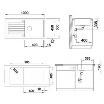 Кухонная мойка BLANCOZIA XL 6 S SILG PDUR Alu metallic O.AF SILGRANIT™, PuraDur™, Aluminum metallic 517569
