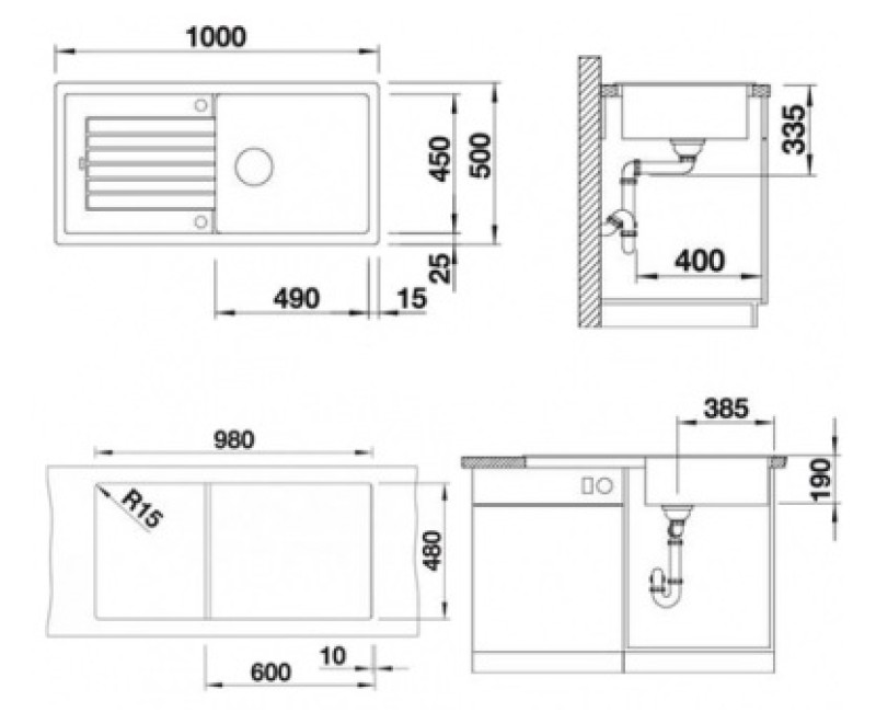 Кухонная мойка BLANCOZIA XL 6 S SILG PDUR Alu metallic O.AF SILGRANIT™, PuraDur™, Aluminum metallic 517569
