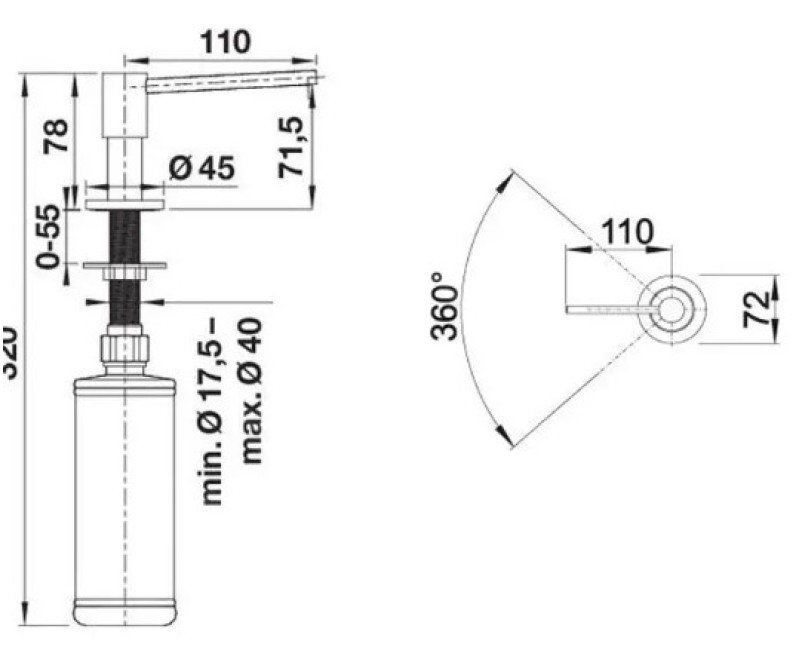 Ziepju Dozators BLANCO PIONA SOAP DISPENSER Nerūsējošs Tērauds 517537