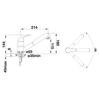 Кухонный смеситель BLANCO DARAS-S Anthracite HD 517732