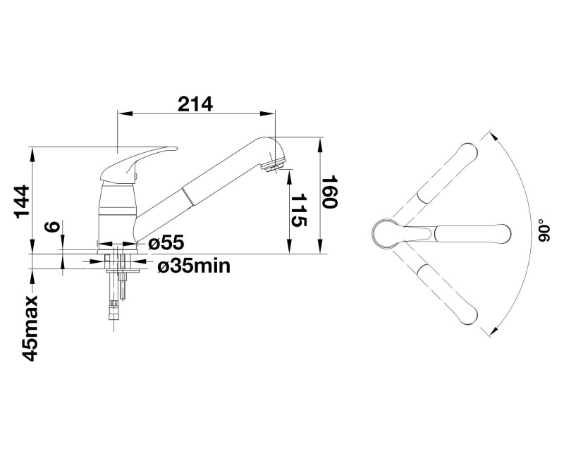 Кухонный смеситель BLANCO DARAS-S Soft White HD 526937