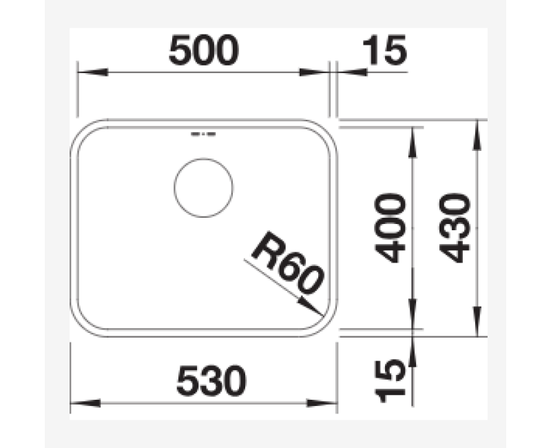 Кухонная мойка BLANCO SUPRA 500-U BRUSHED O.AF Нержавеющая сталь 518205