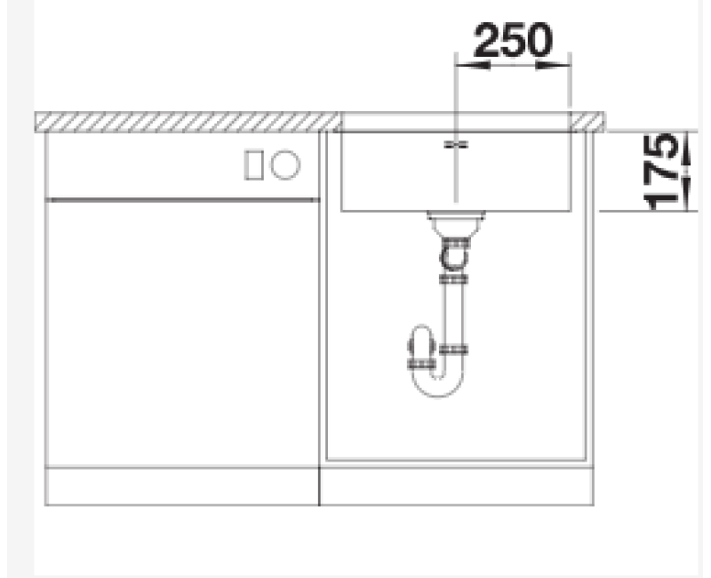Кухонная мойка BLANCO SUPRA 500-U BRUSHED O.AF Нержавеющая сталь 518205