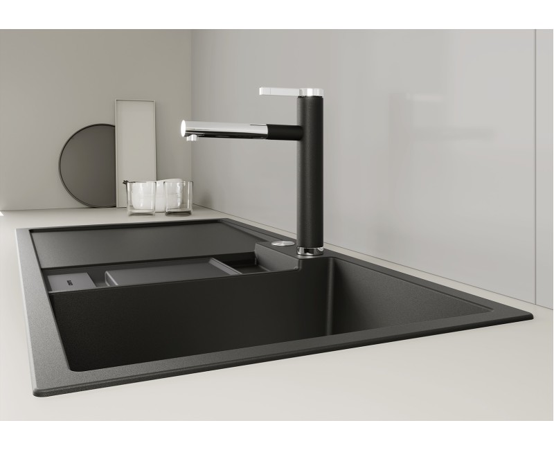 Кухонный смеситель BLANCO LINEE-S Черный / Хром HD 526171