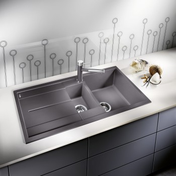 Virtuves Izlietne BLANCO METRA 6 S SILG Volcano grey M.ZUB M.AF SILGRANIT™, PuraDur™, Vulkāna pelēks 527299