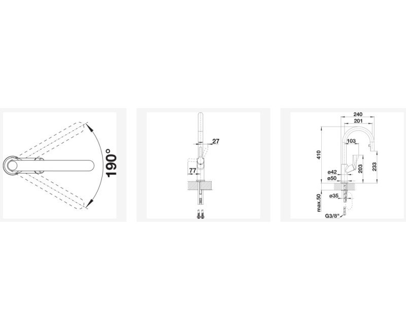 Virtuves maisītājs BLANCO CARENA-S Vario Tartufo/Hromēts HD 521376