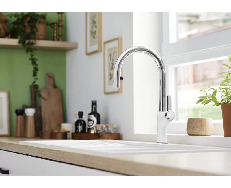 Кухонный смеситель BLANCO CARENA-S Vario Белый/Хром HD 521368