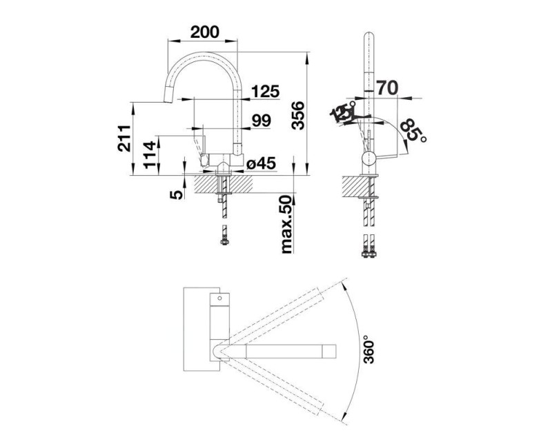 Кухонный смеситель BLANCO CORESSA-F LI Chrome HD 521544