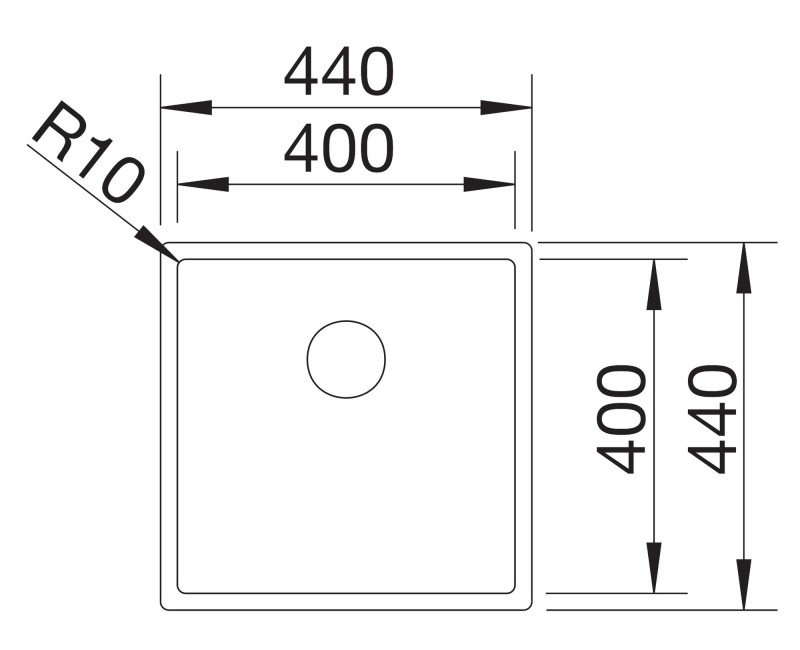 Кухонная мойка BLANCO CLARON 400-U InFino O.AF, нержавеющая сталь, глянцевый сатин 521573