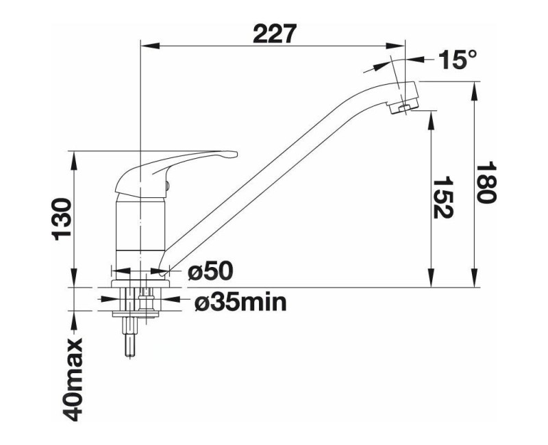 Virtuves maisītājs BLANCO DARAS-F Hromēts HD 521751
