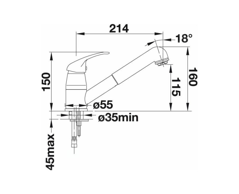 Virtuves maisītājs BLANCO DARAS-S-F Hromēts HD 521752
