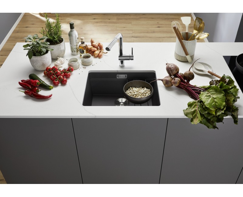 Virtuves Izlietne BLANCO ETAGON 500-U SILG PDUR Coffee M.ZUB InFino O.AF SILGRANIT™, PuraDur™, Kafijas 522236