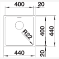 Кухонная мойка BLANCO ANDANO 400-U SATIN InFino O.AF Нержавеющая сталь, глянцевый сатин 522959