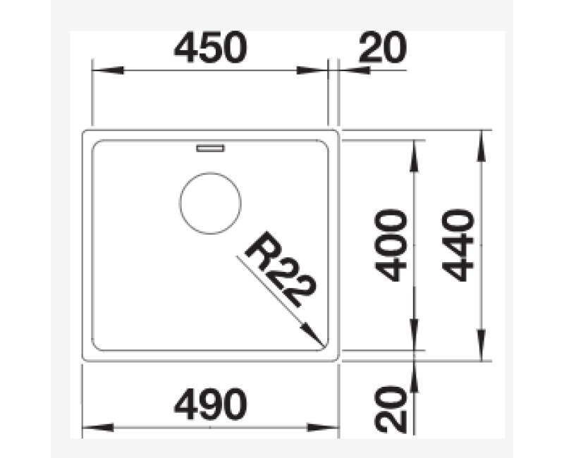 Кухонная мойка BLANCO ANDANO 450-U SATIN InFino O.AF из нержавеющей стали, глянцевый сатин 522963