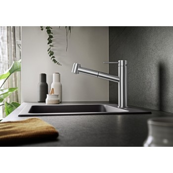 Кухонный смеситель BLANCO AMBIS-S Матовая нержавеющая сталь HD 523119