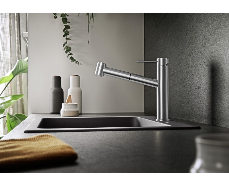 Кухонный смеситель BLANCO AMBIS-S Матовая нержавеющая сталь HD 523119