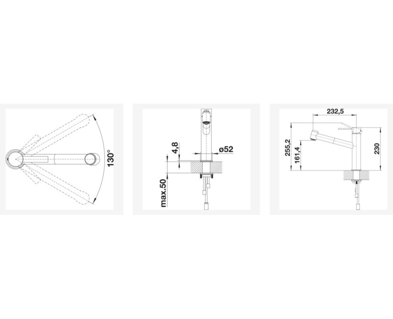 Кухонный смеситель BLANCO AMBIS-S Матовая нержавеющая сталь HD 523119