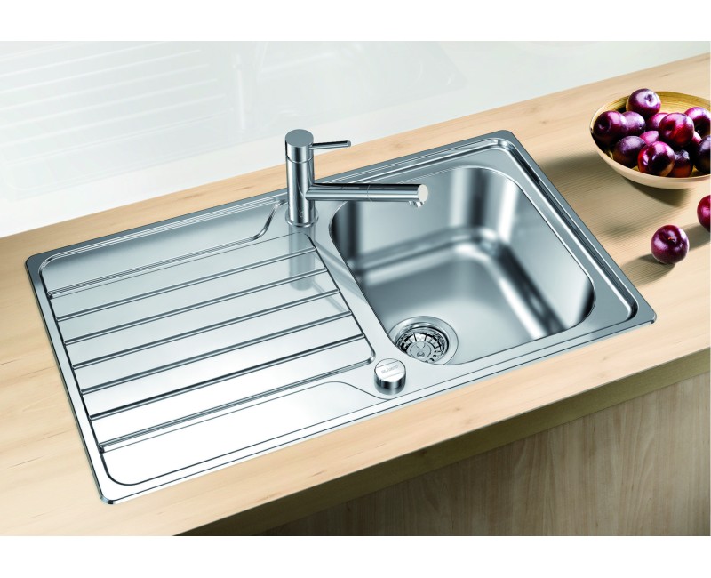 Кухонная мойка BLANCO DINAS 45 S O.AF из полированной нержавеющей стали с управлением сливом 523378