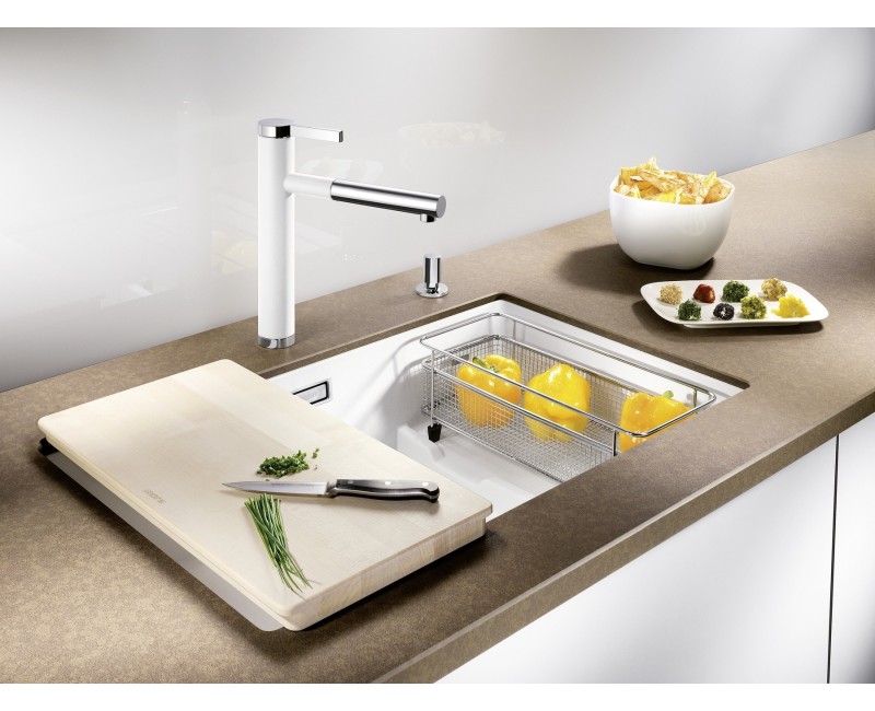 Кухонная мойка BLANCO SUBLINE 700-U Level SILG PDUR White M.ZUB InFino O.AF SILGRANIT™, PuraDur™, White 523456