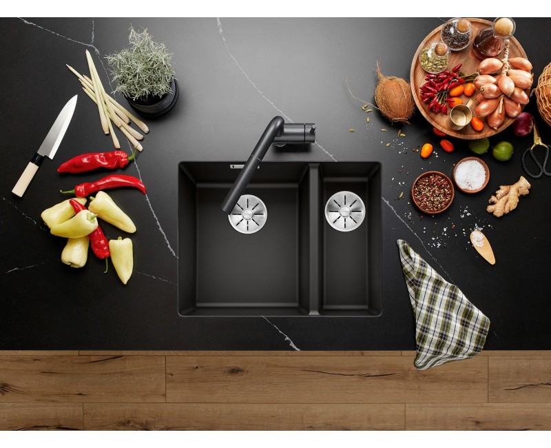 Кухонная мойка BLANCO SUBLINE 340/160-U LI SILG PDUR Антрацит InFino O.AF SILGRANIT™, PuraDur™, Антрацит 523548