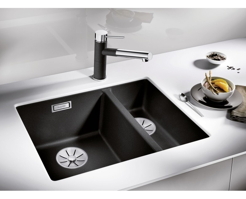 Кухонная мойка BLANCO SUBLINE 340/160-U LI SILG PDUR Антрацит InFino O.AF SILGRANIT™, PuraDur™, Антрацит 523548