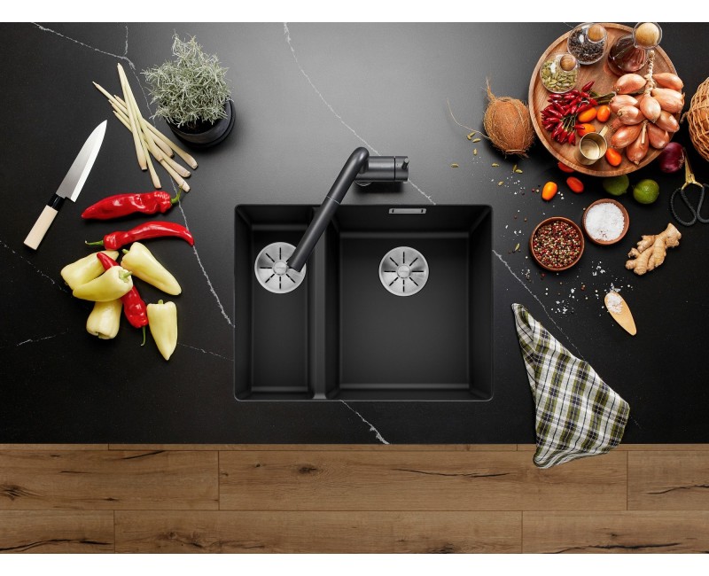 Кухонная мойка BLANCOSUBLINE 340/160-U RE SILG PDUR Rock grey InFino O.AF SILGRANIT™, PuraDur™, Stone grey 523559
