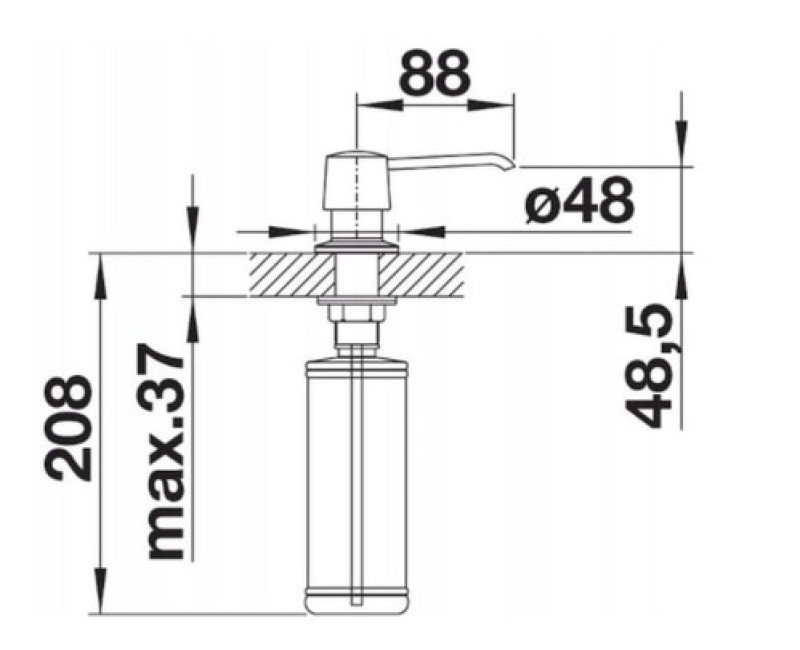 Ziepju Dozators BLANCO YANO Hromēts 524256