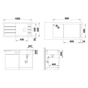 Virtuves Izlietne BLANCO FARON XL 6 S SILG PDUR Coffee O.ZUB O.AF SILGRANIT™, PuraDur™, Kafijas 524812