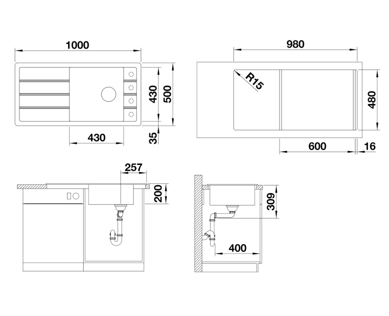 Virtuves Izlietne BLANCO FARON XL 6 S SILG PDUR Tartufo O.ZUB O.AF SILGRANIT™, PuraDur™, Tartufo 524810