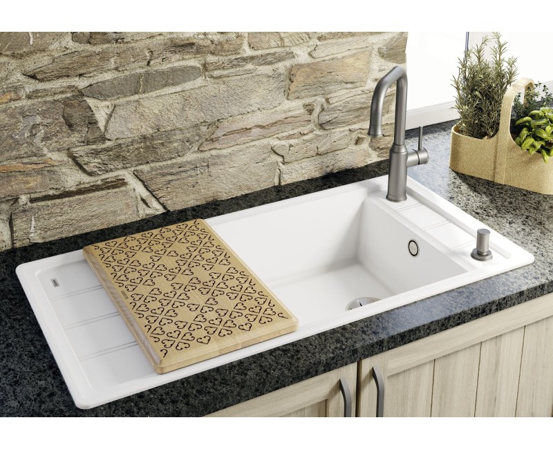 Virtuves Izlietne BLANCO FARON XL 6 S SILG PDUR White O.ZUB O.AF SILGRANIT™, PuraDur™, Balta 524807