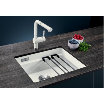 Кухонная мойка BLANCO ETAGON 500-U, керамическая, белая, глянцевая, InFino O.AF, керамика, PuraPlus™, кристально-белый, глянцевый (керамика) 525149