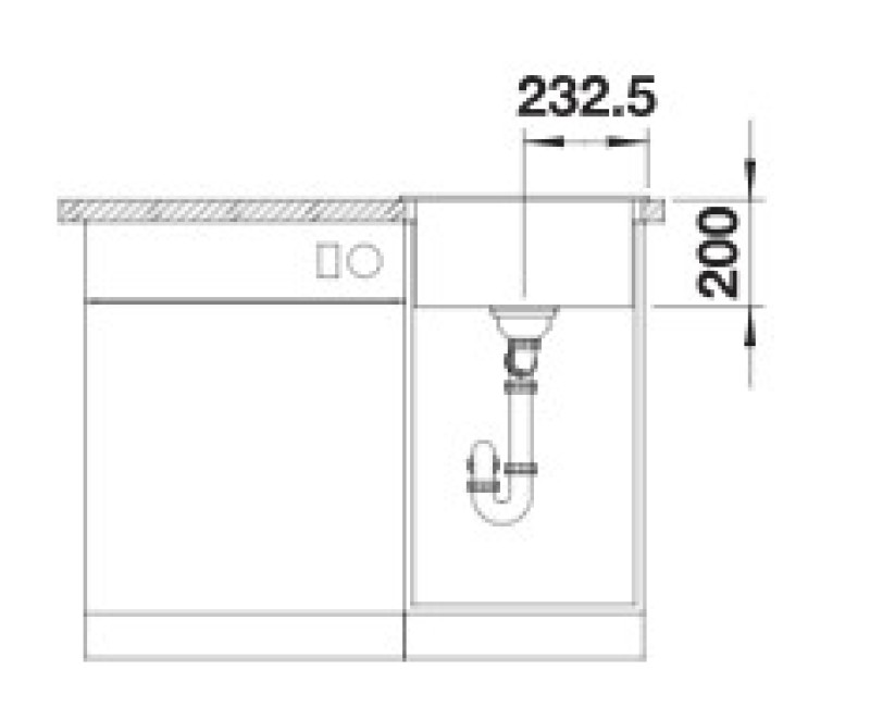 Кухонная мойка BLANCO NAYA 45 SILG PDUR Антрацит O.AF SILGRANIT™ 525222