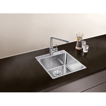 Virtuves Izlietne BLANCO ANDANO 400-IF/A SATIN InFino M.PC Nerūsējošais tērauds, Satīna spīdīga, 45 525244