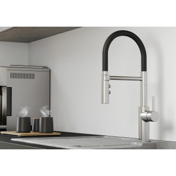 Кухонный смеситель BLANCO CATRIS-S Flexo, отделка из нержавеющей стали 525792