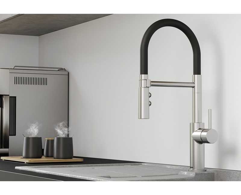 Кухонный смеситель BLANCO CATRIS-S Flexo, отделка из нержавеющей стали 525792