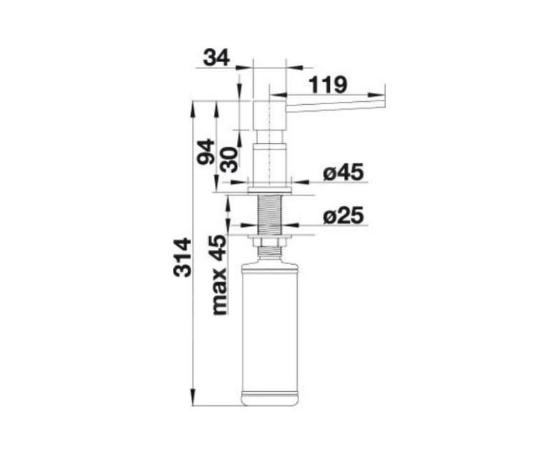 Дозатор мыла  BLANCO LATO Volcano серый / Chrome 526954